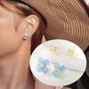 Enamel Flower Earrings for Women, Cubic Zirconia Studs Blossom Plumeria Earrings, Stainless Steel Floral Ear Jewelry