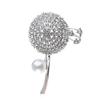 Temperament Dandelion Inlaid Diamond Brooch, Women'S Coat Pearl Corsage Suit Accessories Pin