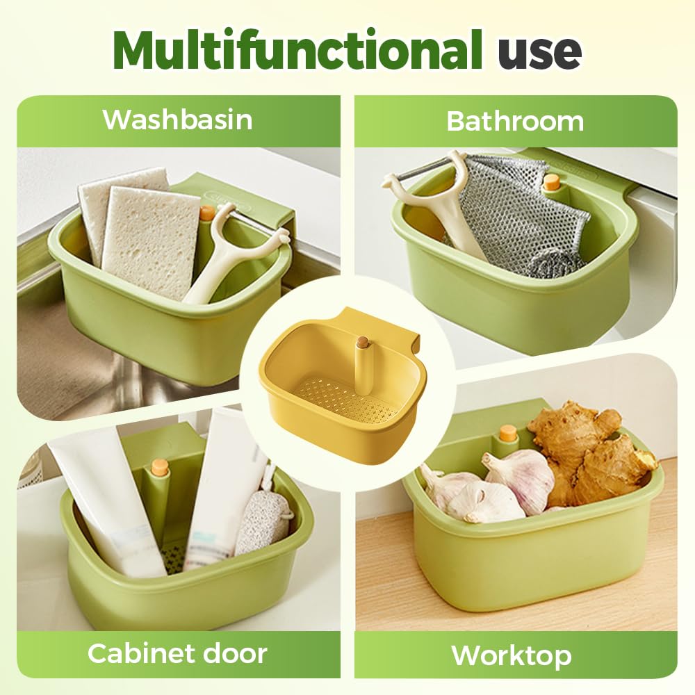 Sink Strainer Basket with Waste Filter Detachable Design Press Bottom for Kitchen Draining Filtering