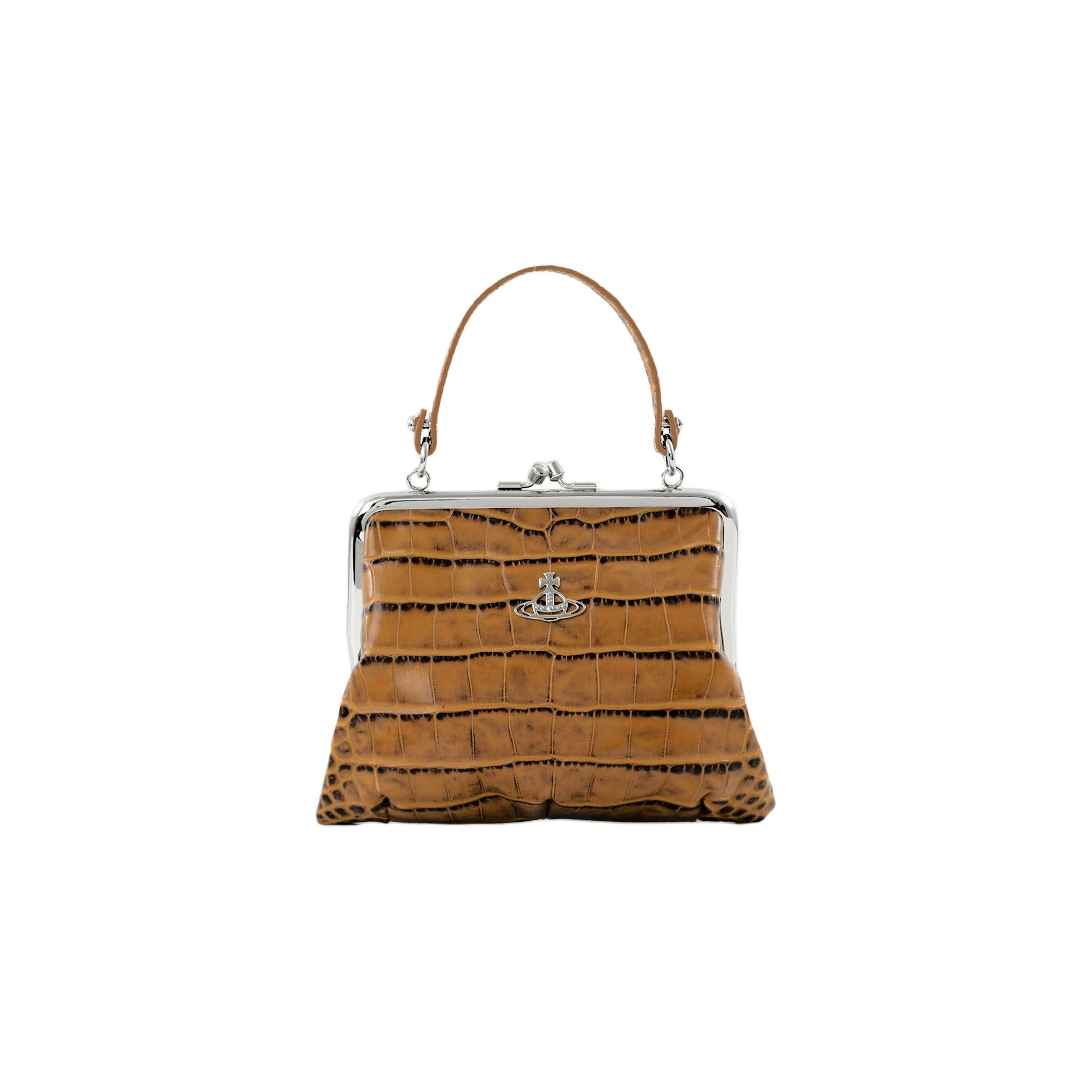 

Vivienne Westwood Saturn Logo Detachable Chain Strap Crocodile Pattern Leather Wallet Women wallet Dark-Brown 52020003L0039PFTAN Basic Set (Bag)