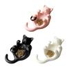 3D Printed Sculpted Black Cat Tray Cute Kitten Jewelry Trinket Dish with Hollow Belly Desktop Decorative Ring Holder for Earrings Bracelets Necklaces