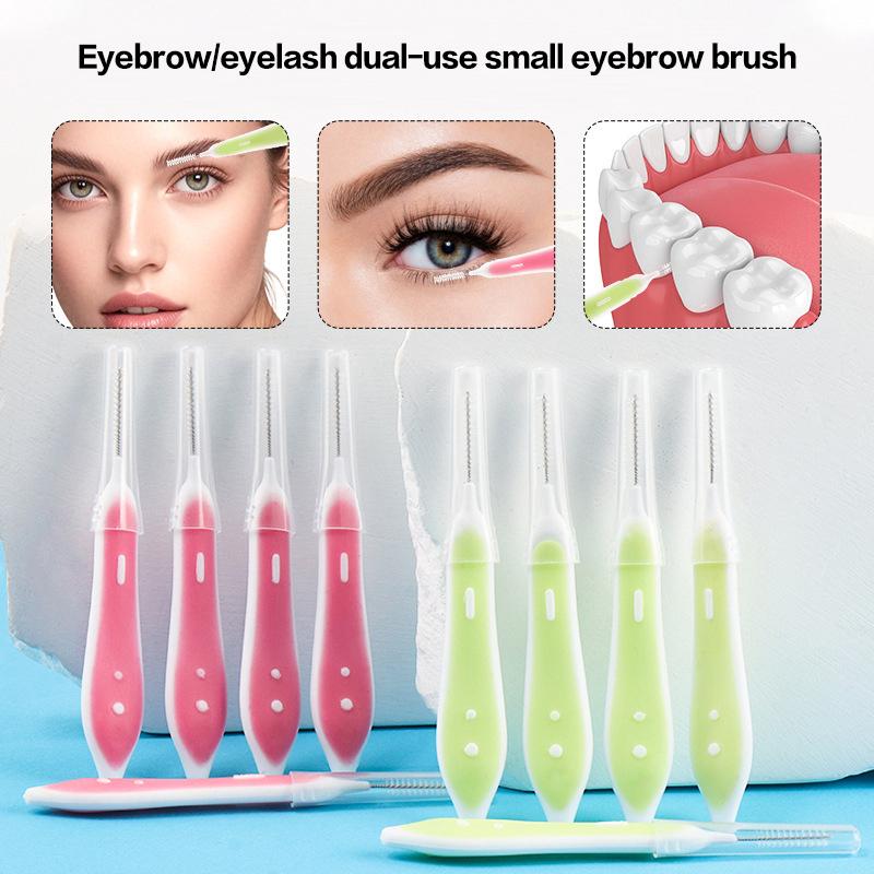 10 Stück Augenbrauenbürsten Mini Augenbrauen-Lifting-Bürste Einweg-Make-up-Wimpernwerkzeug Zahnzwischenraumbürste Wimpernverlängerungszubehör