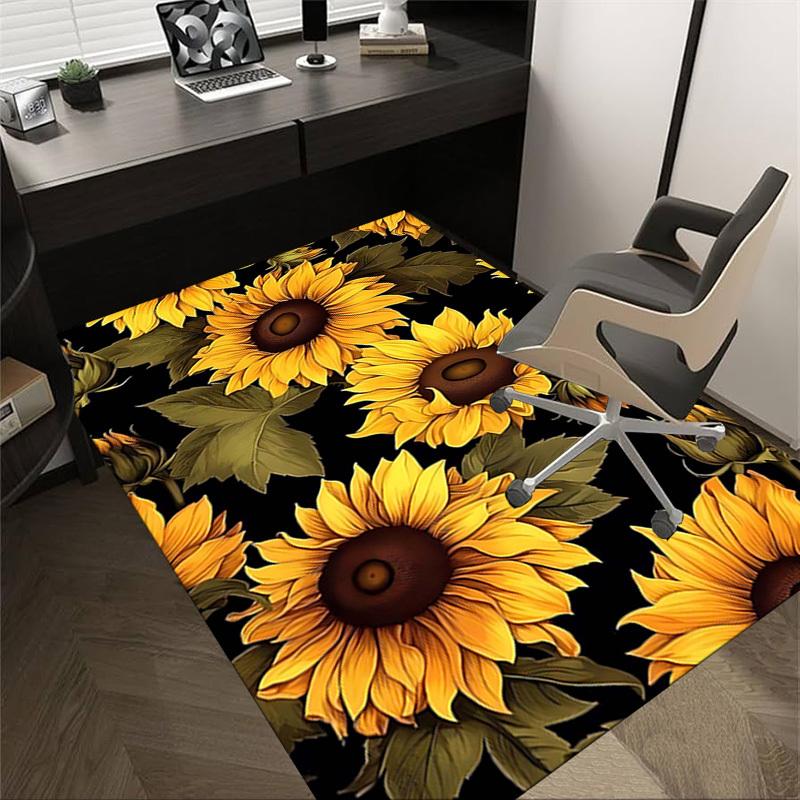 1PC Sunflower Pattern Anti-slip carpet, suitable for Office, bedroomand playrooms. It can also be used as a sofa footrest cover-R19