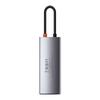 Hub 5W1 Baseus Metal Gleam Series, Usb-C Do 3X Usb 3.0 + Hdmi + Usb-C Pd