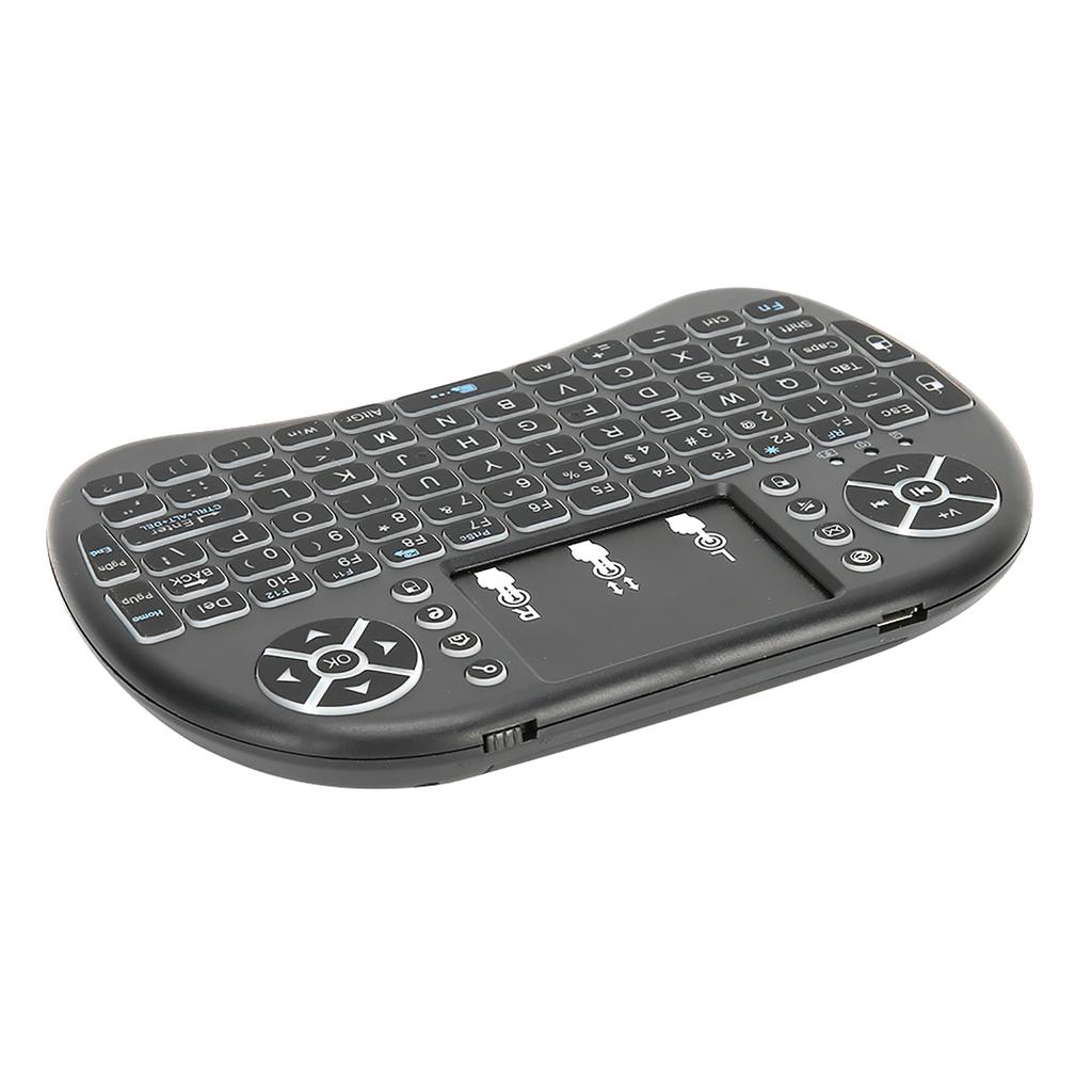 Mini Wireless Keyboard Backlit Black 2.4G RF 10 Meter Working Distance Smart Touchpad