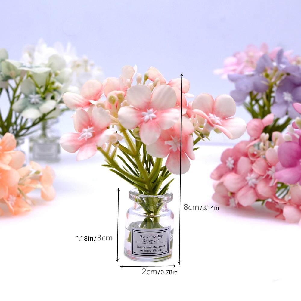 Doll House Miniature Mini Potted Flowers Green Potted Plant Model Toys For Dollhouse Accessories Decoration