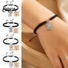 Small Animal Themed Gifts Cute Highland Cow Bracelet for Women, Metal Charm Adjustable Woven Rope Wristband with Card, Handmade Braided String