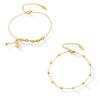 Women's Trendy Titanium Steel Square Anklet with Non-Fading Sign Pendant
