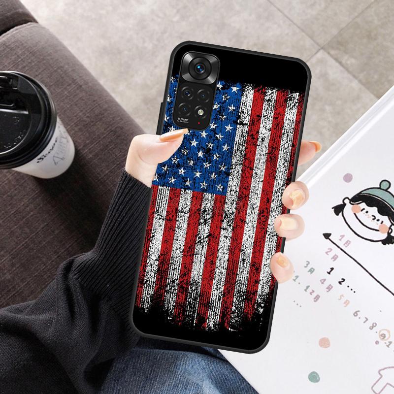

America USA Flag Case For Xiaomi Redmi Note 11 10 9 8 12 Pro 10S 11S 12S Cover For Redmi 9 10 10A 9C 10C 12C Redmi Note 8 Pro