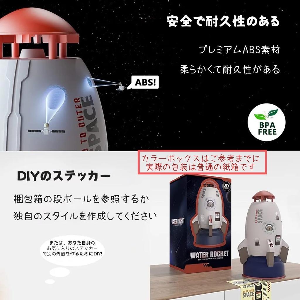 Rocket Toy, Space Rocket Sprinkler, 360-Degree Rotating Water Sprayer, Rocket Sprinkler Toy, Outdoor Water Play Toy, Fountain Rocket, Parent-Child