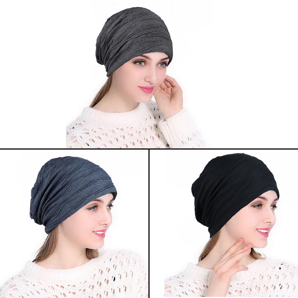 3pcs Women Slouchy Beanie Hats Casual Stretchy Turban Hats Cancer Headwear Cap Warm Elastic Chemo Covers Cap