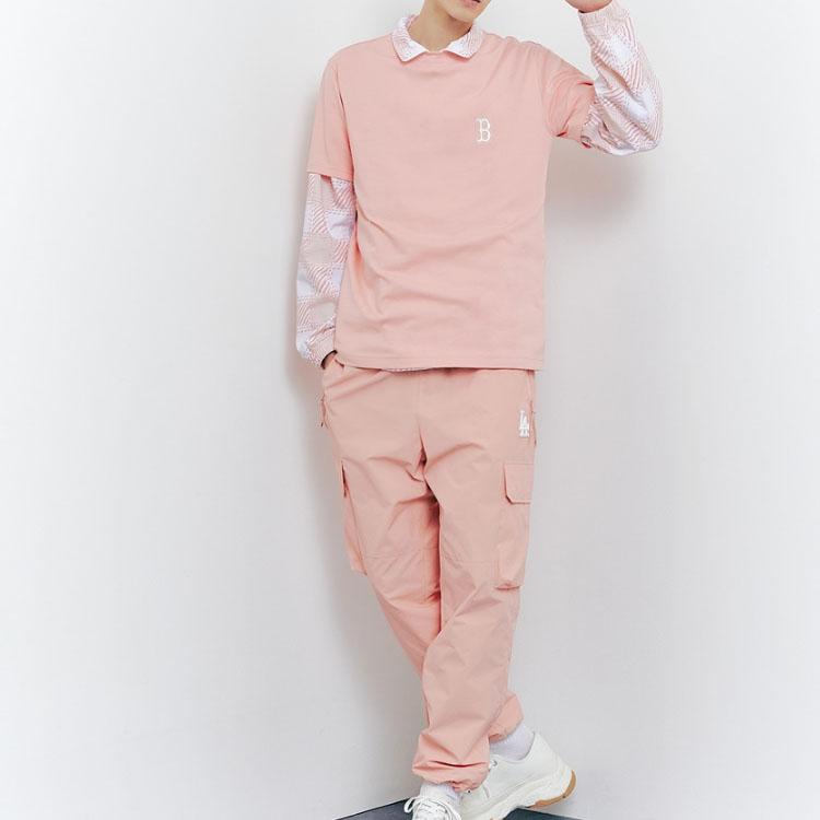 New MLB Set-in Sleeve T-Shirt Unisex Pink 31TS03131-43P