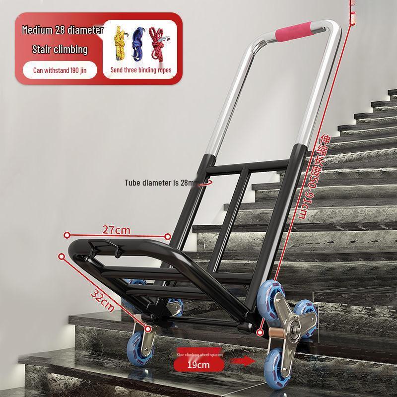 Carrello Manuale Pieghevole Portatile per Scale per Carichi Pesanti – Carrello Portabagagli Conveniente e Compatto
