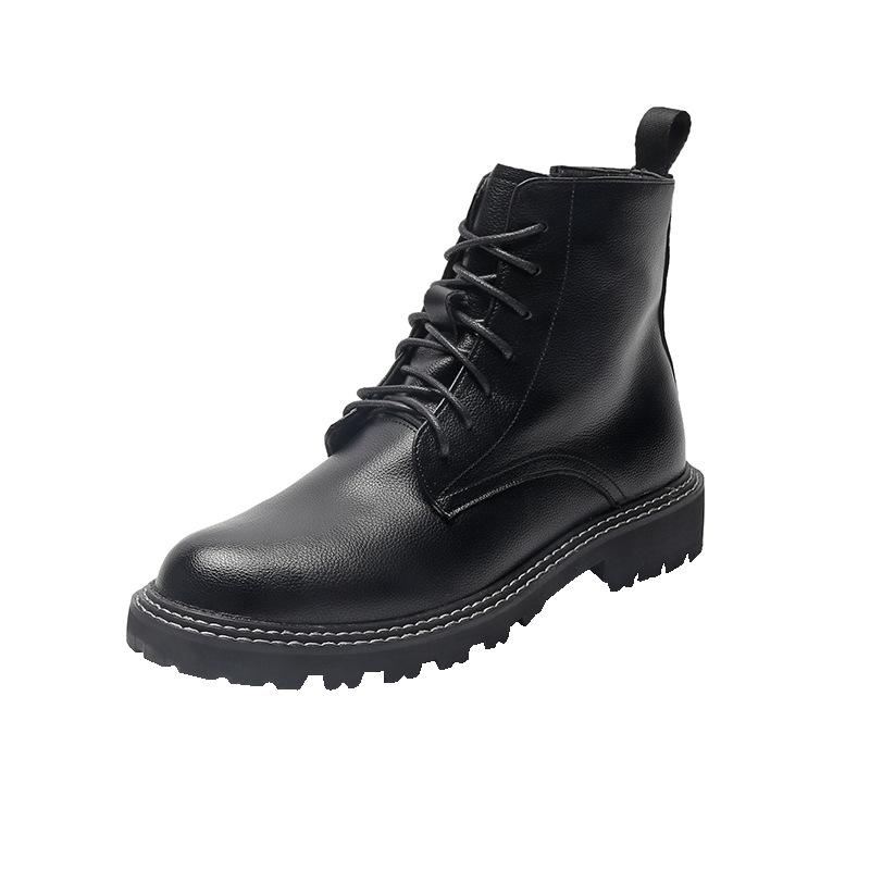 

Ботинки Martin мужские, с толстой подошвой, увеличивающие высоту голенища, высокие ботинки из ревеня, британские ветрозащитные ботинки с боковой молнией для альпинизма и скалолазания 66621-J 44 чёрный