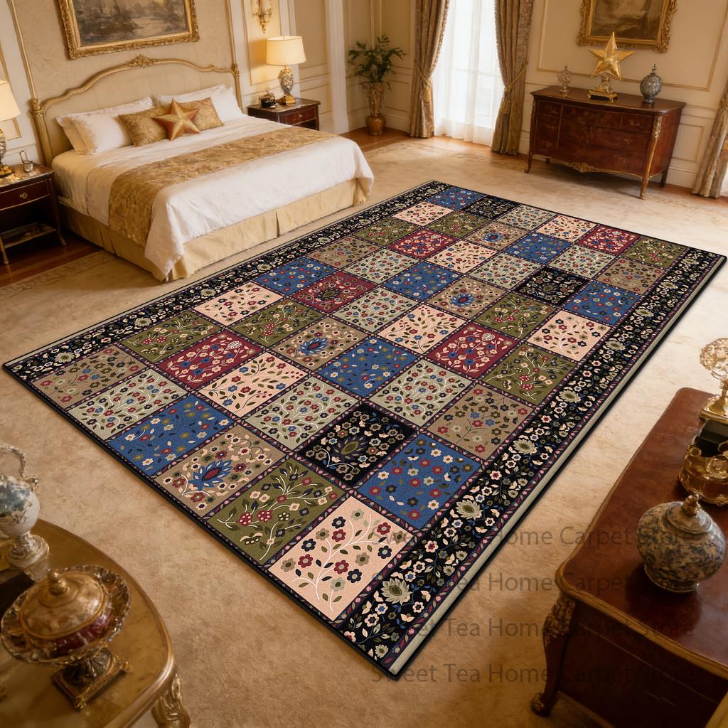 Bohemian Ethnic Patchwork Bedroom Carpet Decoration Home Washable Non-slip Dining Room Mandala Rug Large Area Softy Parlor Mat