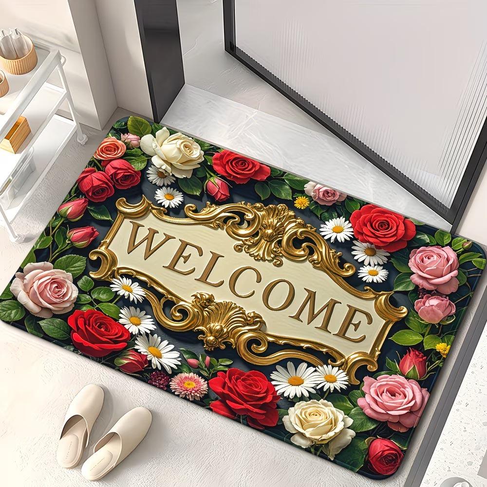 American Style Quick-Dry Ocean Diatom Mud Bath Mat, Absorbent and Dustproof for Bathroom & Entryway Use