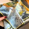Luxury 100% Real Silk Scarf Women Artistic Print Bandana Shawl Lady Neckerchief Handkerchief Female Neck Bag Decorative Wrap 53c
