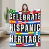 Hispanic Countries Flags Celebrate Hispanic Heritage Month Throw Blanket Warm Funny Blanket  For Home Decor Bedspread Bed Cover