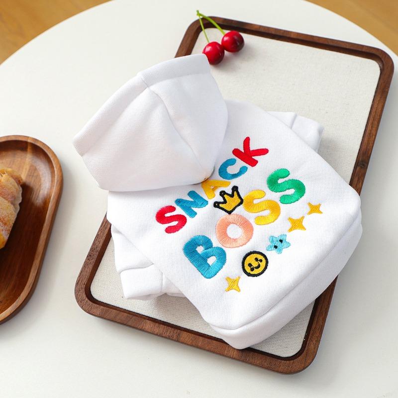 

Pet clothes autumn and winter new small dog puppies happy dog cat warm and comfortable stall owner sweater - white xs-bust size30, length 20cm, about 1.0-1.5kg