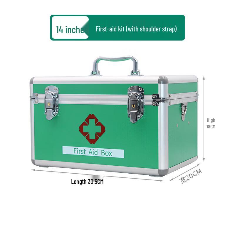 14-inch Military Green Aluminum Alloy First Aid Storage Box
