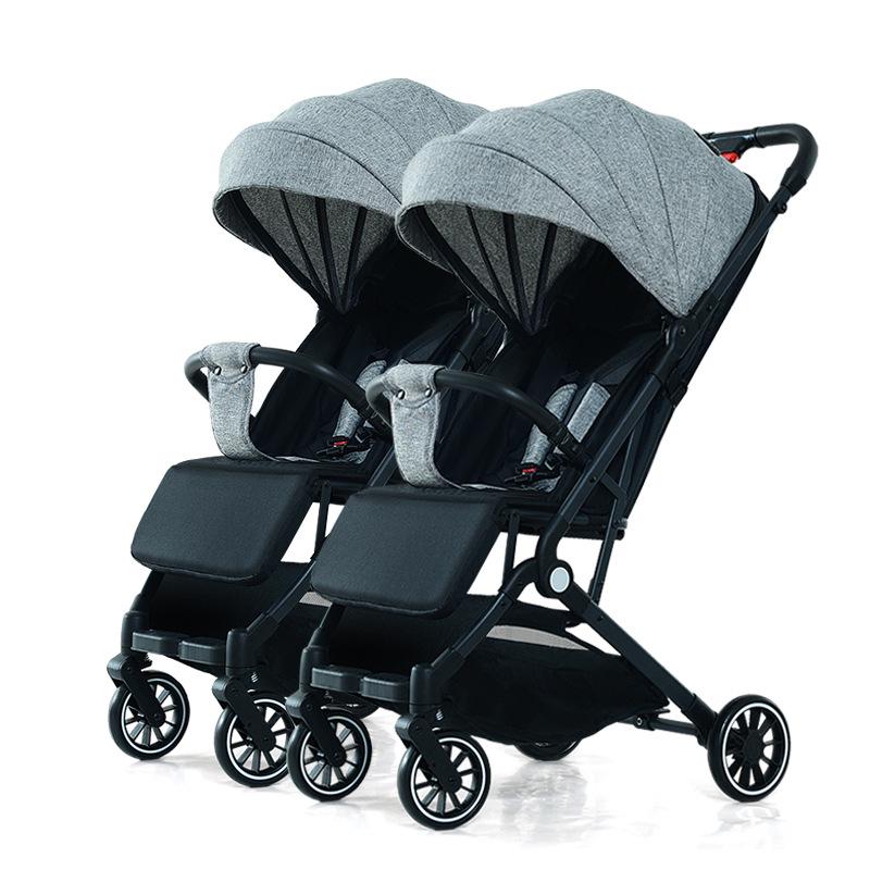 Lekki Wózek Bliźniaczy: Składane, Opcja siedzenia i leżenia dla dzieci