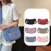 Stylish Nylon Crossbody Bag With Sewn Details And Inner Pocket For Casual Outings