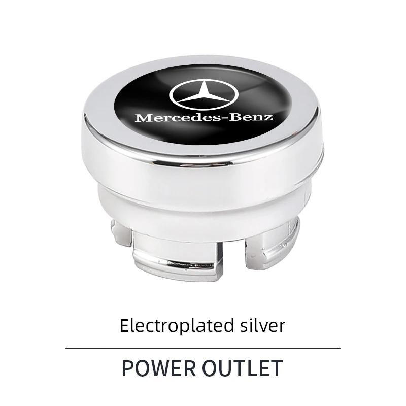 

Hot Car Sticker Car Cigarette Lighter Dust Cover Dustproof Decoration Cap For Mercedes Benz AMG W203 W204 W205 W211 W213 W222 C1 For Mercedes Benz серебряный