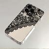 Black Lace Phone Case for iPhone 17 Air 16 15 14 13 12 11 Pro Max Plus Mini  X 8 7 Soft Transparent Cover Fundas Accessory