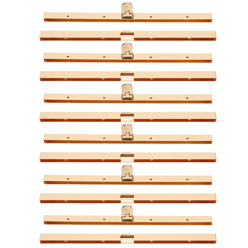 6pcs 19cm/7.5in Purse Frame Hinges Golden Straight Side Purse Frame For Briefcase Making