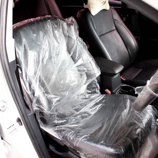 New Car Disposable Waterproof Plastic Steering Wheel+Seat+Shifting Lever Cover