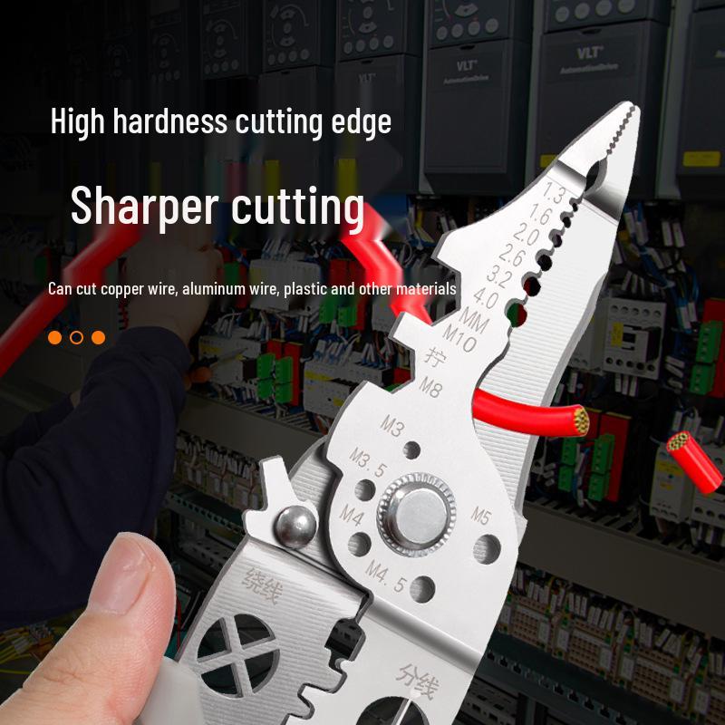 Hengzheng 7-Inch Industrial Grade Multifunctional Wire Stripper for Cutting, Peeling, Pulling, and Winding Multi-core Wires.