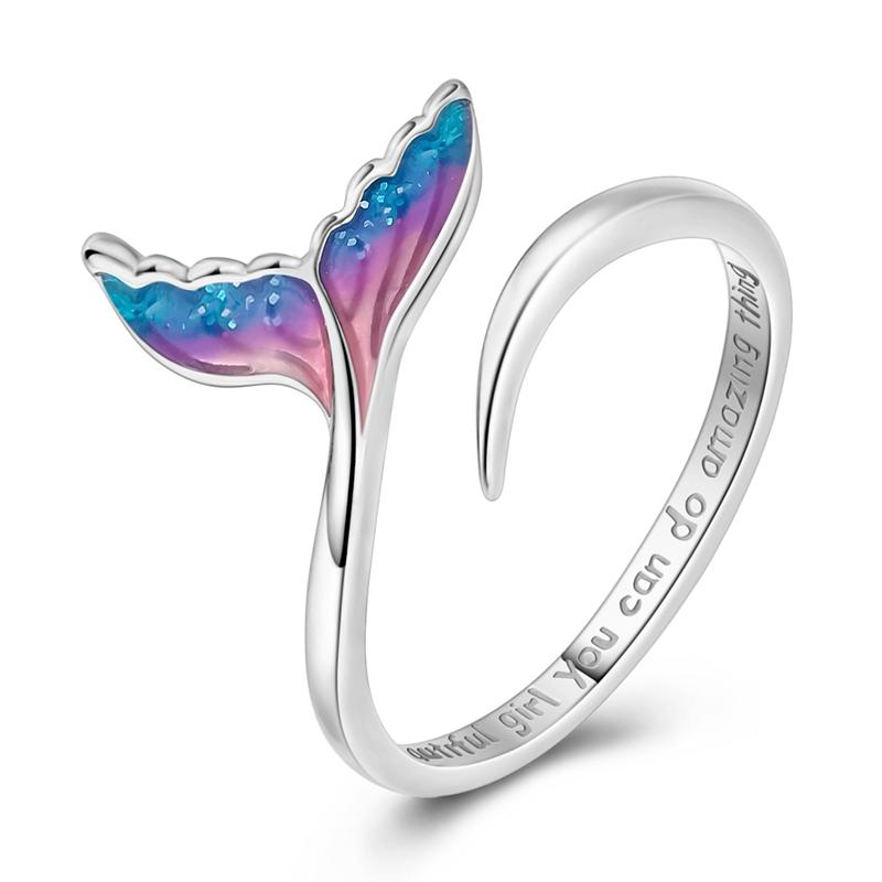 Adjustable Ring 925 Silver Fire Dragon Blossom Flower Clover Open Rings For Women Wedding Jewelry Gift
