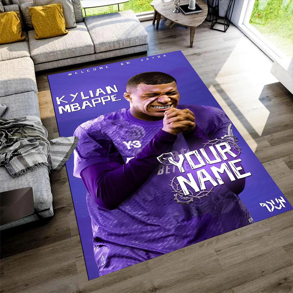 Mbappé Customize Your Name Floor Rug Office Rug Suitable for Game Room Bedrooms Study Room Outdoor Antislip Carpet Decorate Offices