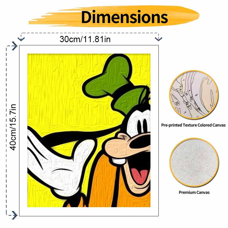 Disney Goofy Digital Oil Painting Diy Coloring Handpainted Handpainted Filling Home Decoration Gift for Wall Art Bedroom Decoration