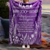 Floral Hippo Home Blanket Customize Your Names Comfortable Soft Lightweight Allseason Multipurpose Blanket For Picnics Sofas Offices Beds Living Rooms