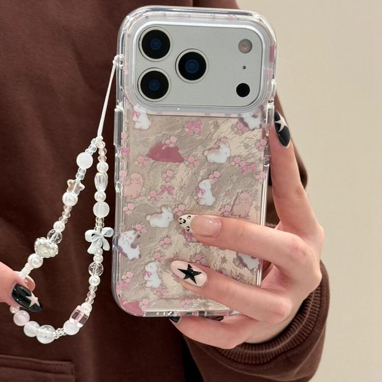 Cartoon Tinfoil Pattern Little Bunny Flower for IPhone17promax for Apple 16 Mobile Phone Case 15 New Style 14 Women