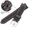 20mm 22mm 24mm 26mm First Layer Oil Wax Cowhide Padded Leather Watch Strap Screw-in Stainless Buckle Vintage Style Band