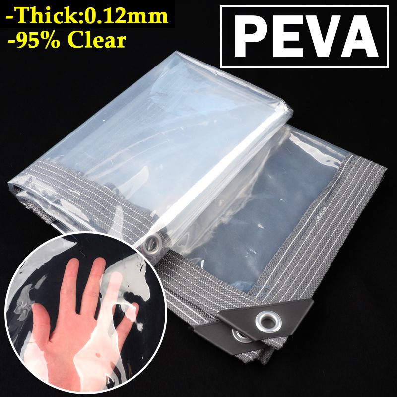95% Clear PEVA Rainproof Cloth Outdoor Pergola See Through Tarp Curtain Home Window Transparent Windproof Screen Keep Warm Film