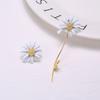 Women Little Daisy Earrings Set,Asymmetry Design Jewelry Accessories Painted Flowers,Elegent Cute Charm Stud Earring for Gifts