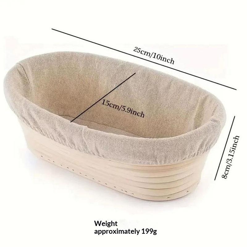 Natural Rattan Sourdough Proofing Basket; Includes A Liner And Is Available In Various Sizes.