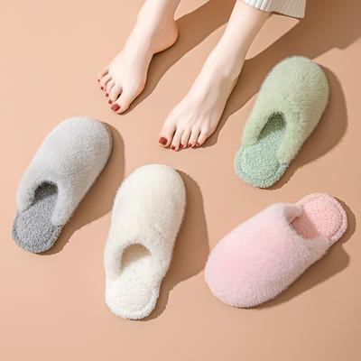 Elegant Hairy Slippers Fall and Winter Cotton Slippers Baotou Hairy Slippers Home Cotton Slippers Indoor Plush Slippers Female Home Shoes Slippers