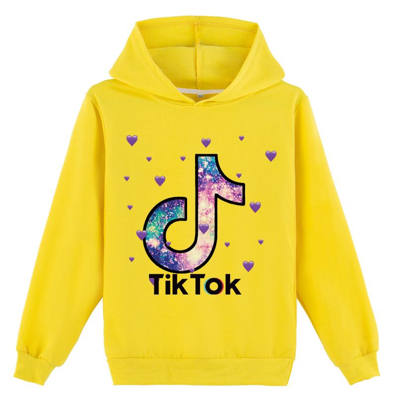 

Унісекс Дитячі топи з капюшоном Весна Осінь Тік Ток Толстовки Пуловери Повсякденний одяг 140cm