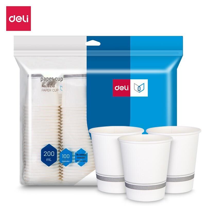 Deli 200ml Thickened Disposable Paper Cups