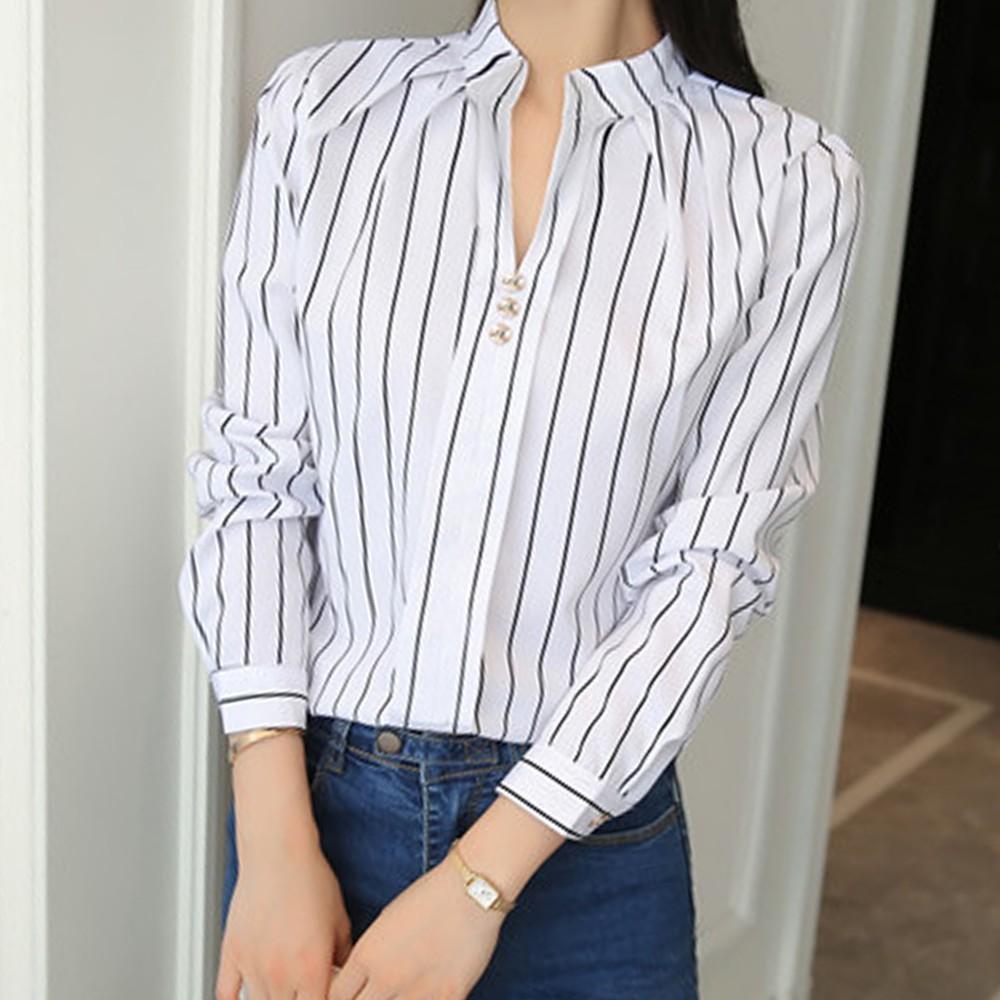 

GMXIA Женская Мода Повседневный Досуг Длинный Рукав ПОЛО Воротник Блузки и Рубашки XXL