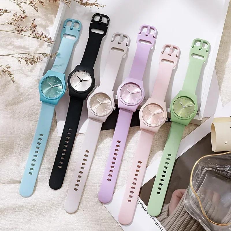 Fashion Women's Candy Colored Quartz Watch Digital Dial Silicone Strap Wristwatch Montre Femme Relogio Feminino Dropshipping