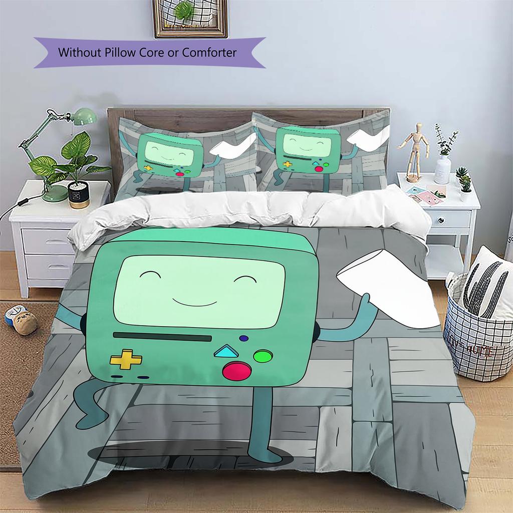 BMO Pattern Bedding Quilt Set Home Decoration Gift (1 * duvet cover + 2 * pillowcase without core)