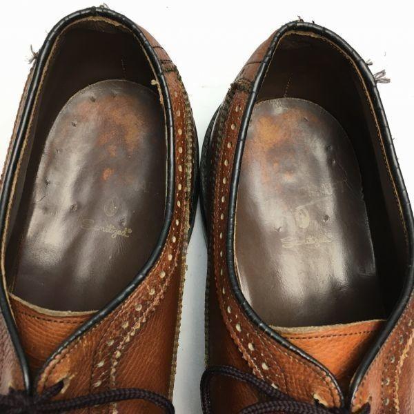 60s-70s Vintage TOWNCRAFT Long Wingtip Business Shoes Brown Size 9.5D / 26.5-27.5cm(USED)