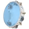 MBAT Tambourine Adjustable Tone Double Row Jingle Bells Handheld Drum Percussion Instrument 8inBlue