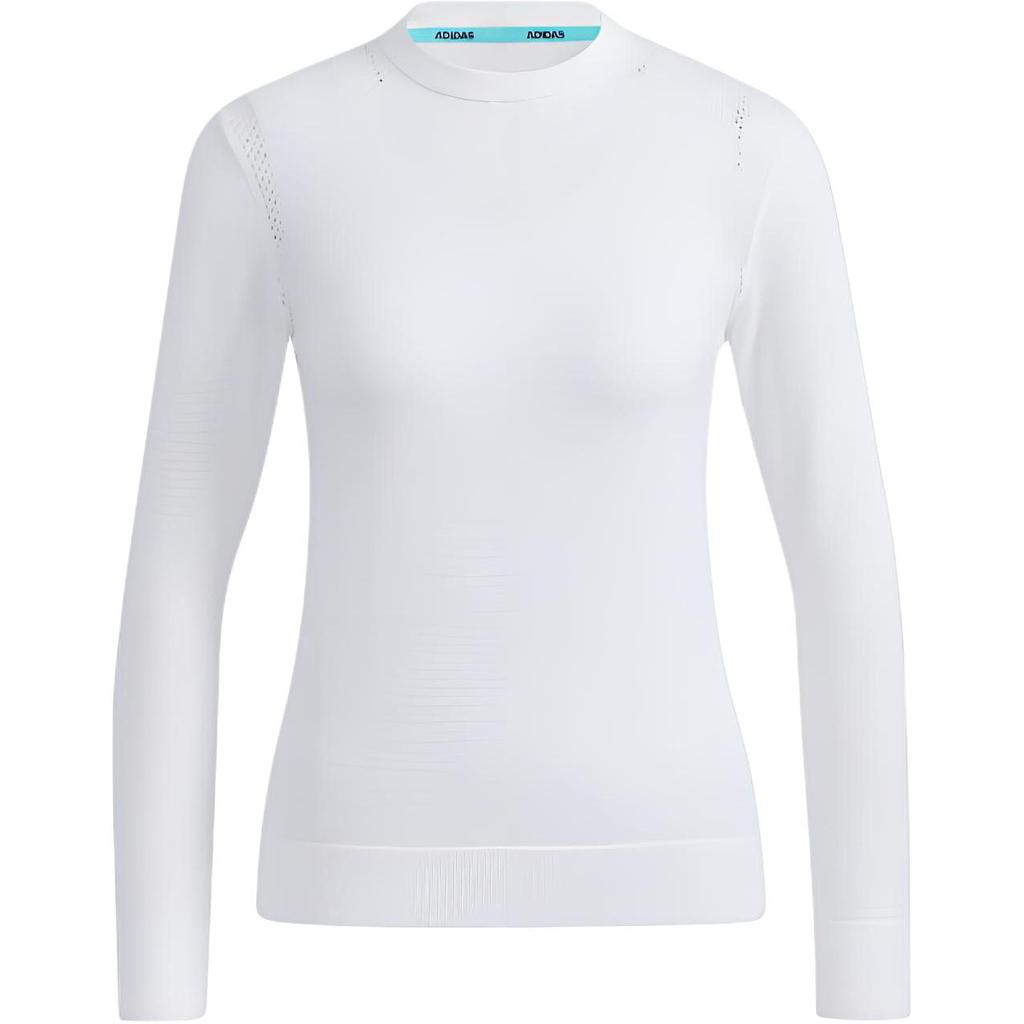 Adidas Play Green Pullover Sweater Solid Color Hollow Round Neck Knitted Long Sleeve T-Shirt Women Sweater White HA5845