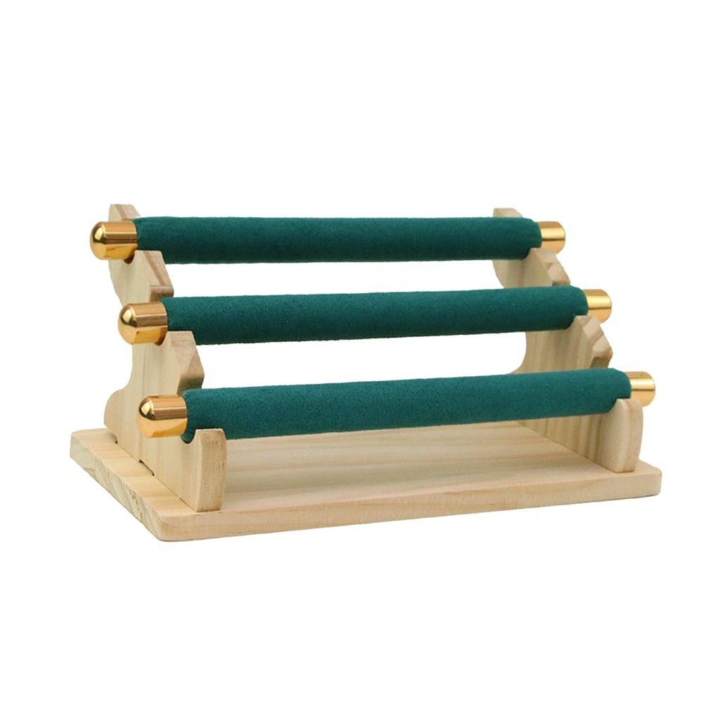 Necklace Bracelet Jewelry Organizer 3-Tier Ring Display Rack Wooden Ring Holder Retail Display